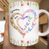 Grandma Mom Crystal Hearts - Personalized White Edge-to-Edge Mug