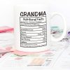 Grandma Nutritional Facts Coffee Mug Funny Gift for Grandma from Granddaughter Grandson, Mothers Day Birthday Christmas Gift for Grandma