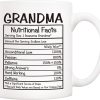 Grandma Nutritional Facts Coffee Mug Funny Gift for Grandma from Granddaughter Grandson, Mothers Day Birthday Christmas Gift for Grandma