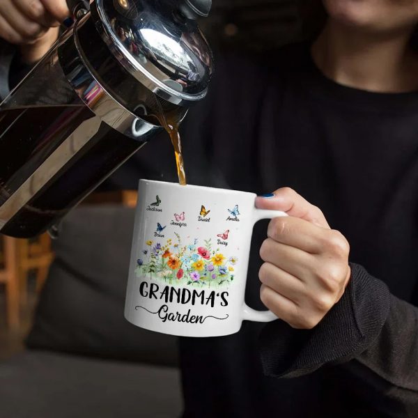 Grandma's Garden Butterflies - Personalized Mug