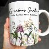 Grandma's Garden, Flowers and Butterflies - Personalized Custom Coffee Mug - GRM072_MG
