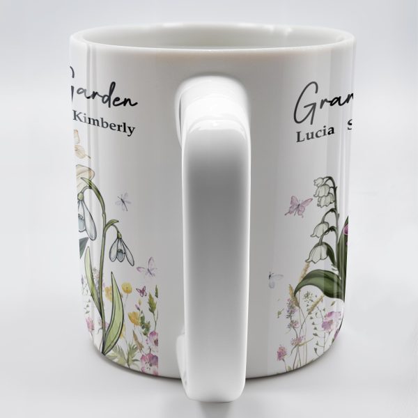 Grandma's Garden, Flowers and Butterflies - Personalized Custom Coffee Mug - GRM072_MG