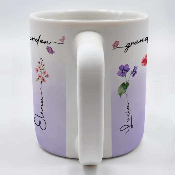 Grandma's Garden Personalized Colorful Flowers Mug - Personalized Custom Coffee Mug - GRM036_MG