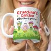 Grandma's Garden Personalized Cute Flowers Coffee Mug Gift For Grandma