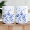 Grandma's Garden Toile Custom Birth Flowers - Personalized Mug - Gift For Grandma