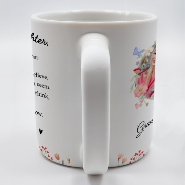 Grandma's Love In A Floral Heart Frame - Personalized Custom Coffee Mug - GDT131_MG