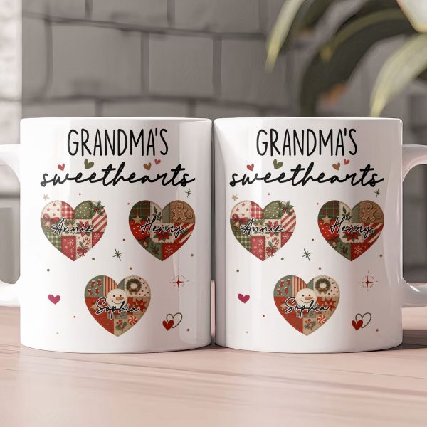 Grandma's Sweethearts Patchwork Print - Personalized Mug