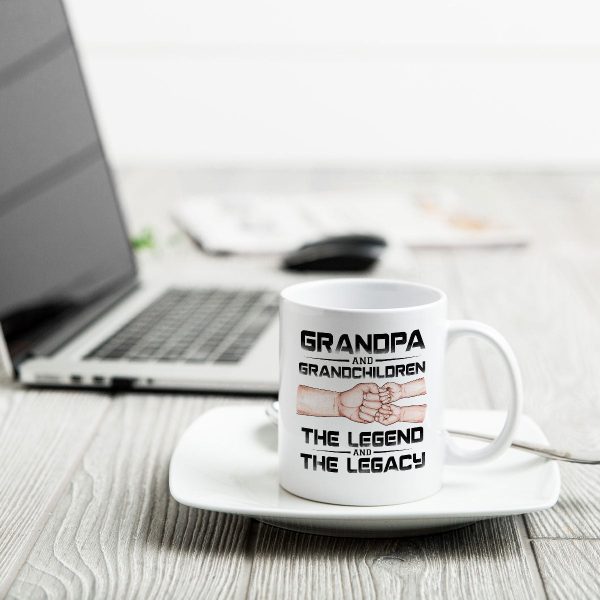 Grandpa Grandson Granddaughter, The Legend And The Legacy, Personalized Mug