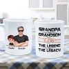 Grandpa Grandson Granddaughter, The Legend And The Legacy, Personalized Mug