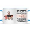 Grandpa Grandson Granddaughter, The Legend And The Legacy, Personalized Mug