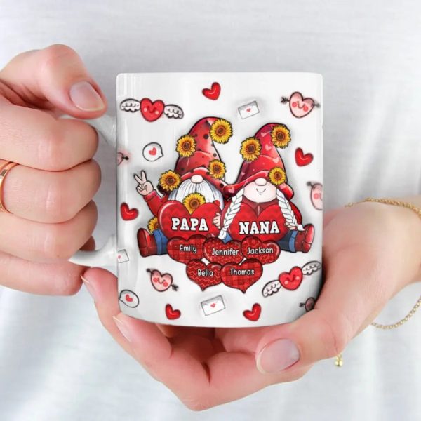 Grandparents Are A Treasure In The Family - Family Personalized Custom 3D Inflated Effect Printed Mug - Gift For Grandma, Grandpa