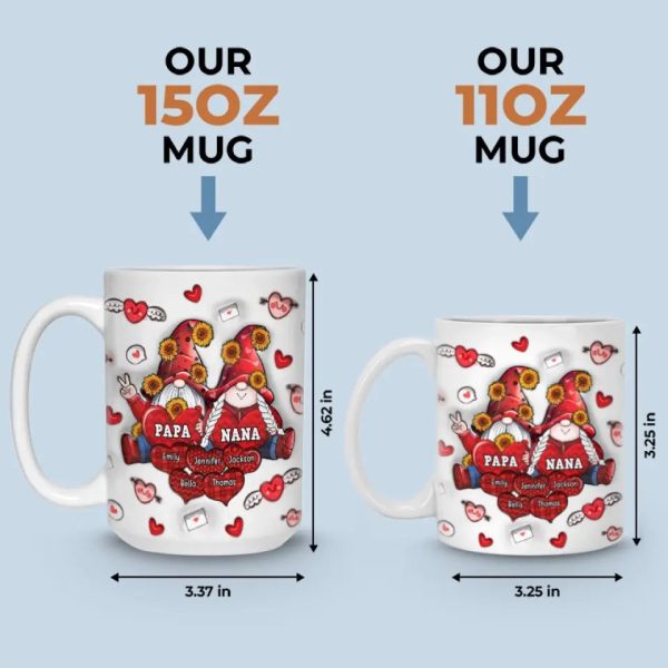 Grandparents Are A Treasure In The Family - Family Personalized Custom 3D Inflated Effect Printed Mug - Gift For Grandma, Grandpa