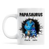 Grandpasaurus Daddysaurus And Kids In A Hold 3D Printed Personalized AOP Mug