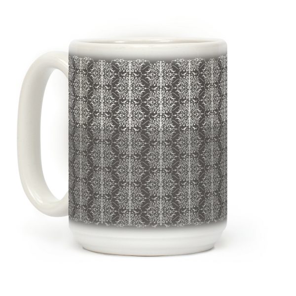 Gray and White Medieval Ombre Pattern Coffee Mug