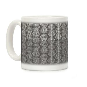Gray and White Medieval Ombre Pattern Coffee Mug