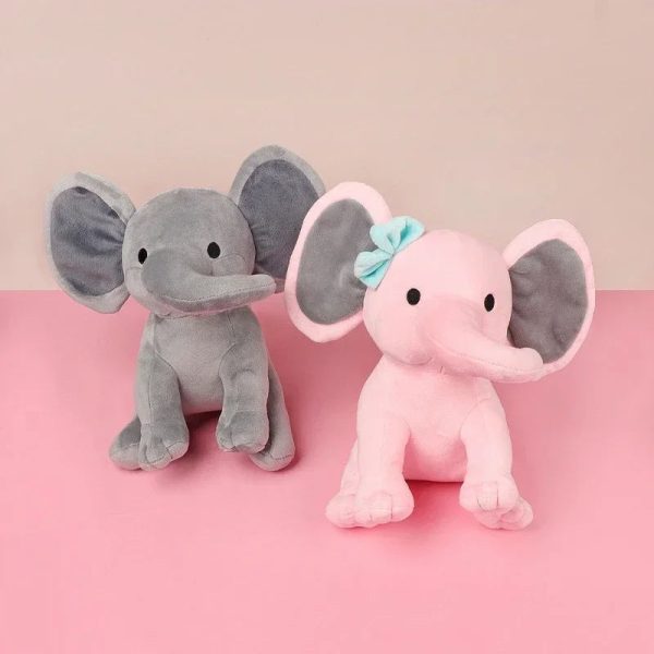 Gray Elephant Plush – 25cm Soft Stuffed Toy for Kids and Nursery Decor