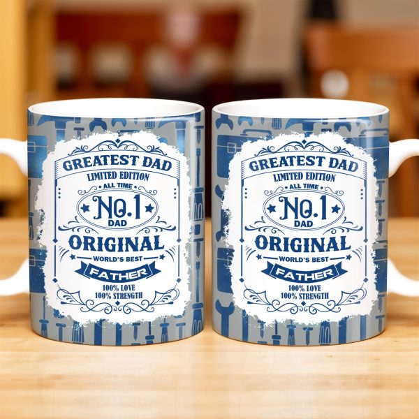 Greatest Dad Limited Edition, World's Best Father, Tools and Wrench Design - Personalized Custom Coffee Mug - DAD123_MG