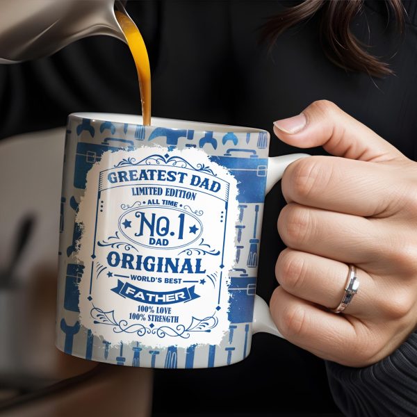 Greatest Dad Limited Edition, World's Best Father, Tools and Wrench Design - Personalized Custom Coffee Mug - DAD123_MG