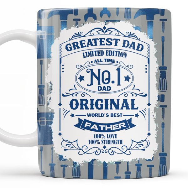 Greatest Dad Limited Edition, World's Best Father, Tools and Wrench Design - Personalized Custom Coffee Mug - DAD123_MG