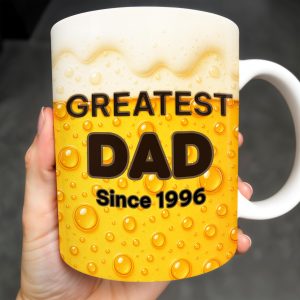 Greatest Dad Since 1996, Beer Bubbles - Personalized Custom Coffee Mug - DAD073_MG