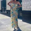 Green Floral Cami Midi Dress