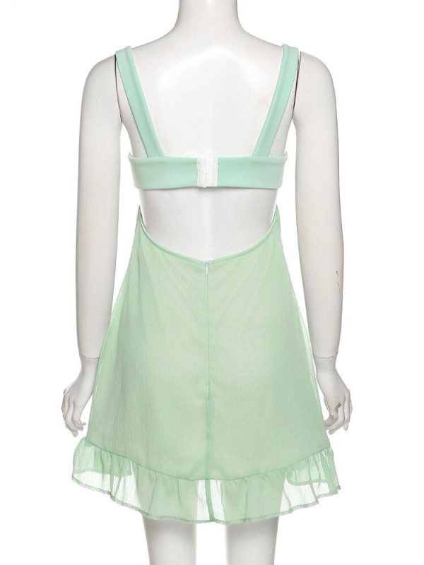 Green Frill Mini Dress