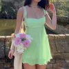 Green Frill Mini Dress