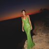 Green Sequin Backless Maxi Dress