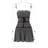 Grey Tube Lace Strap Mini Dress