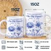Grow An Old Friend Toile Birth Flower - Personalized White Edge-to-Edge Mug