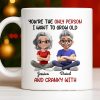 Grow Old And Cranky With, Cartoon Couple - Personalized Custom Coffee Mug - CPL990_MG