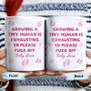 Growing A Tiny Human Is Exhausting So Please Eff Off, Baby Feet and Music Notes - Personalized Custom Coffee Mug - MOM075_MG
