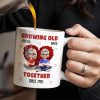 Growing Old Together Hearts and Cartoon Couple Design - Personalized Custom Coffee Mug - CPL996_MG