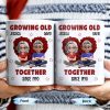 Growing Old Together Hearts and Cartoon Couple Design - Personalized Custom Coffee Mug - CPL996_MG