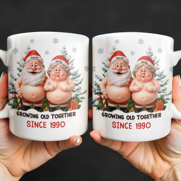 Growing Old Together Santa Claus Christmas Design - Personalized Custom Coffee Mug - CPL798_MG