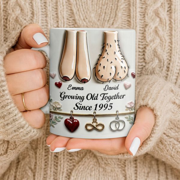 Growing Old Together With Hearts And Symbols - Personalized Custom Coffee Mug - CPL1317_MG