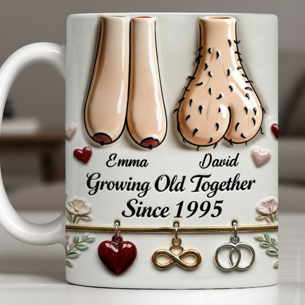 Growing Old Together With Hearts And Symbols - Personalized Custom Coffee Mug - CPL1317_MG