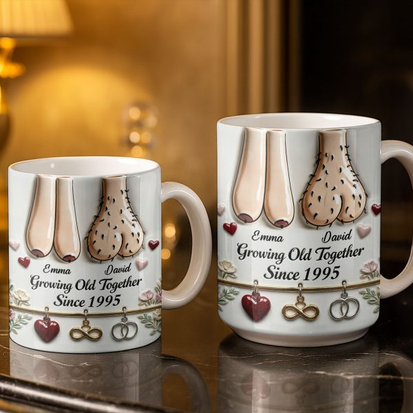 Growing Old Together With Hearts And Symbols - Personalized Custom Coffee Mug - CPL1317_MG