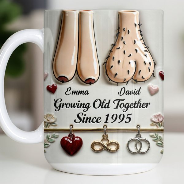Growing Old Together With Hearts And Symbols - Personalized Custom Coffee Mug - CPL1317_MG