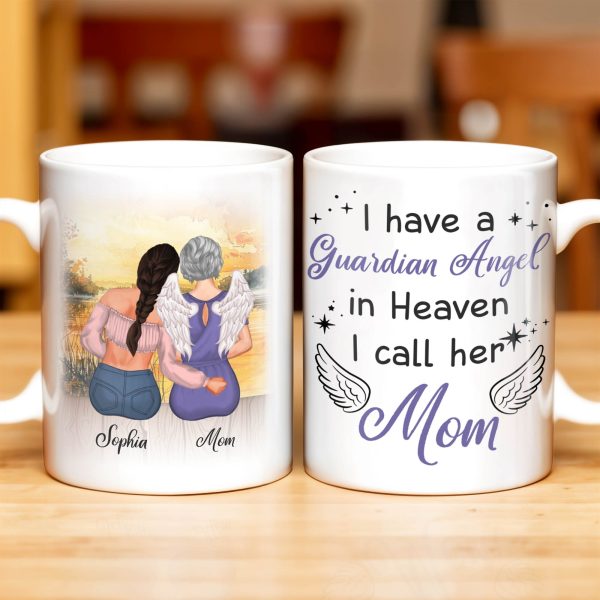 Guardian Angel In Heaven Called Mom - Personalized Custom Coffee Mug - HME238_MG