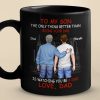 Guiding You, Watching You Grow - Family Personalized Custom Black Mug - Father's Day, Gift For Son