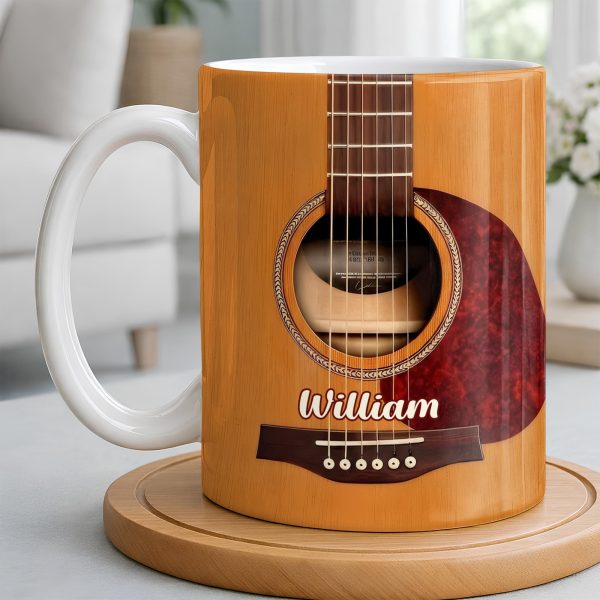 Guitar Player Acoustic Instrument Design - Personalized Custom Coffee Mug - HOB062_MG