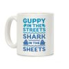 Guppy In The Streets Shark In The Sheets Coffee Mug