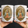 Hail Full Of Grace The Lord Is With You Virgin Mary And Roses - Personalized Custom Coffee Mug - FTH099_MG
