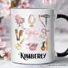 Hairstylist Coquette Aesthetic Personalized Mug, Pink Hair Dresser Gift with Custom Name