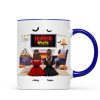 Halloween Besties Sisters Watching Horror Movie Personalized Mug