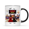 Halloween Besties Sisters Watching Horror Movie Personalized Mug