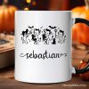 Halloween Devils and Cats Personalized Mug, Spooky Season Gift with Custom Name