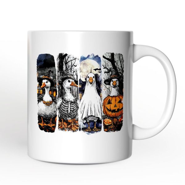 Halloween Goose in Costume Personalized Mug, Spooky Fall Geese Gift with Custom Name