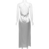 Halter Backless Satin Maxi Dress